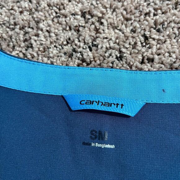 Carhartt Scrub Top Womens Small Blue Force V Neck Medical Utility Pockets Work - Picture 5 of 8